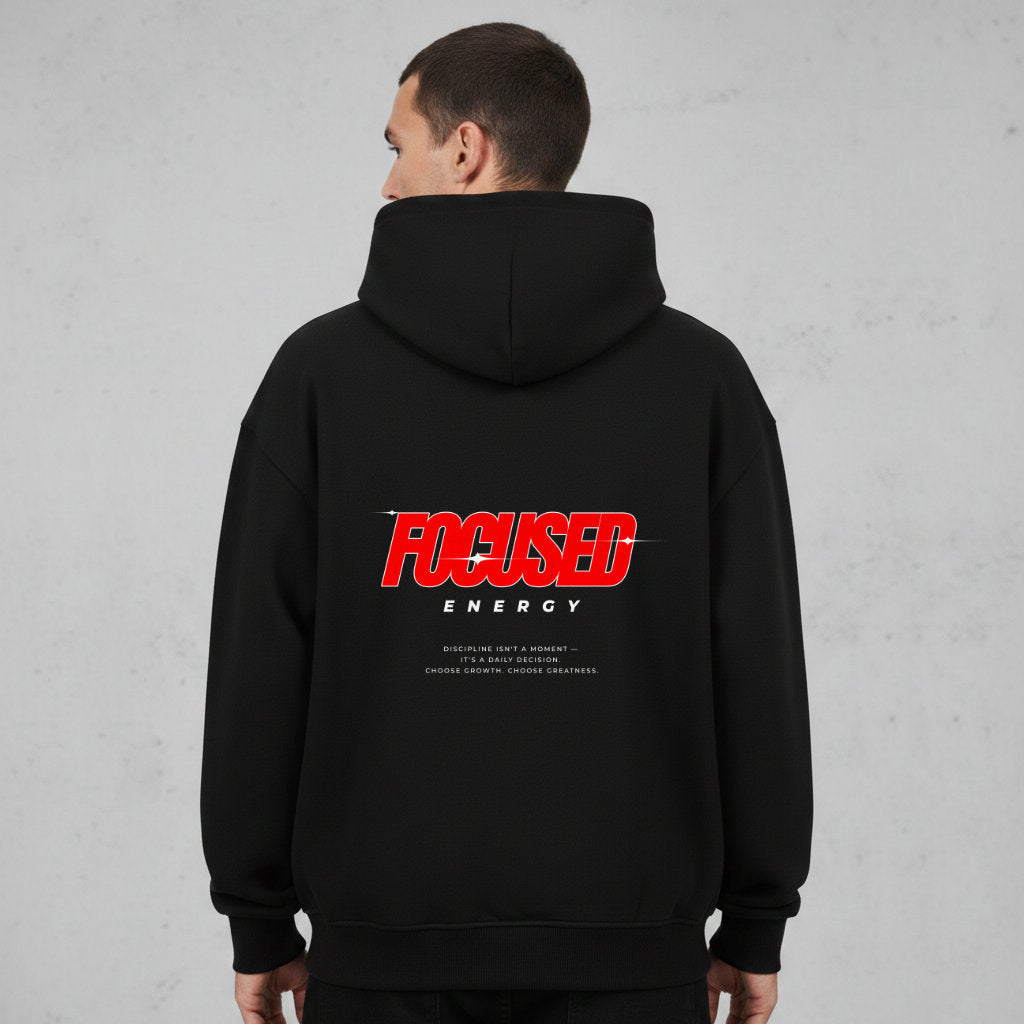 Focused Oversized Zipper Hoodie