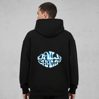 Blue Impact Oversized Zipper Hoodie