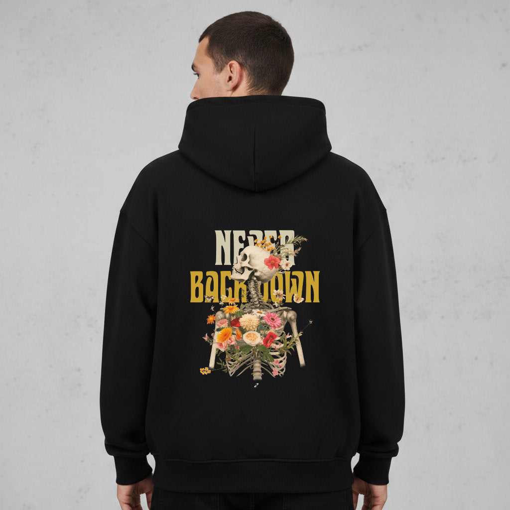 Never Back Down Oversized Zipper Hoodie