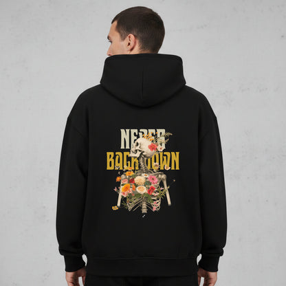 Never Back Down Oversized Zipper Hoodie